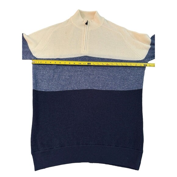Peter Millar Crown Cool Color‎ Block 1/4 Zip Sweater Wool Linen Blend Size L - Picture 6 of 8